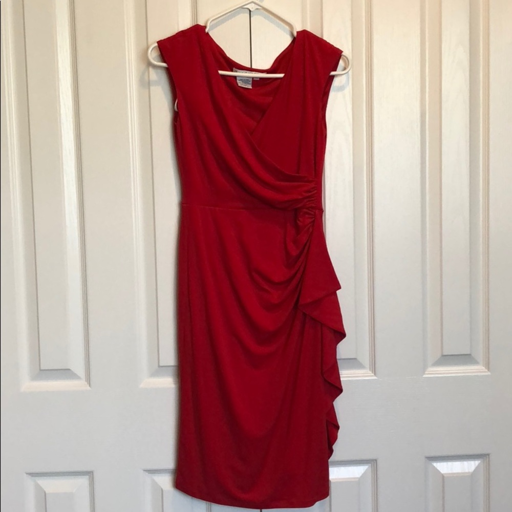 Red midi dress